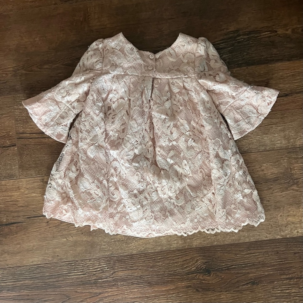 Laura Ashley Blush Lace Toddler dress